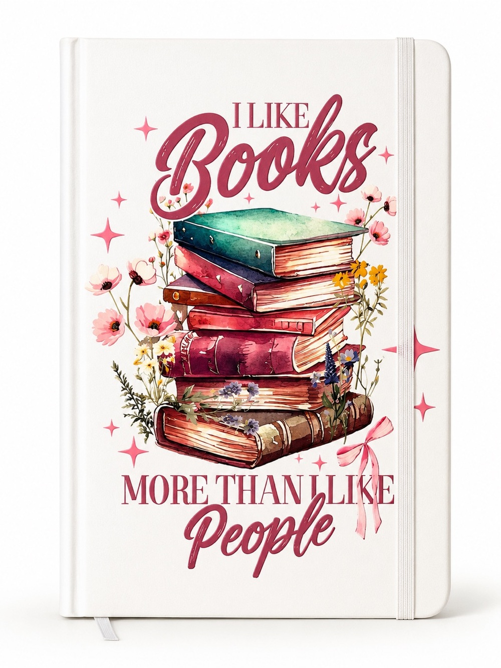 I Like Books More Than People A5 Journal | Hardcover Lined Notebook | Book Lover